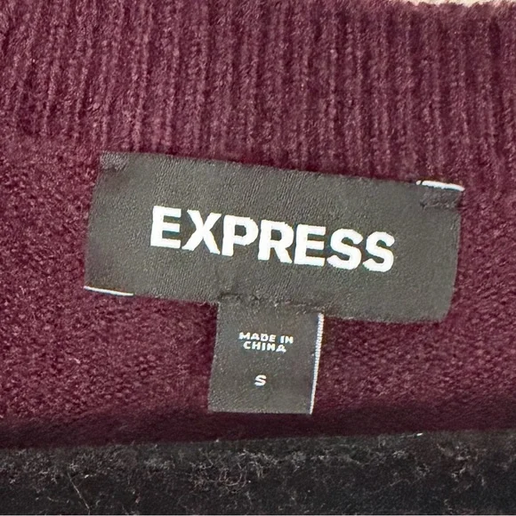 🩵 5 for $25 EXPRESS • burgundy cardigan with jewel buttons - Picture 3 of 4